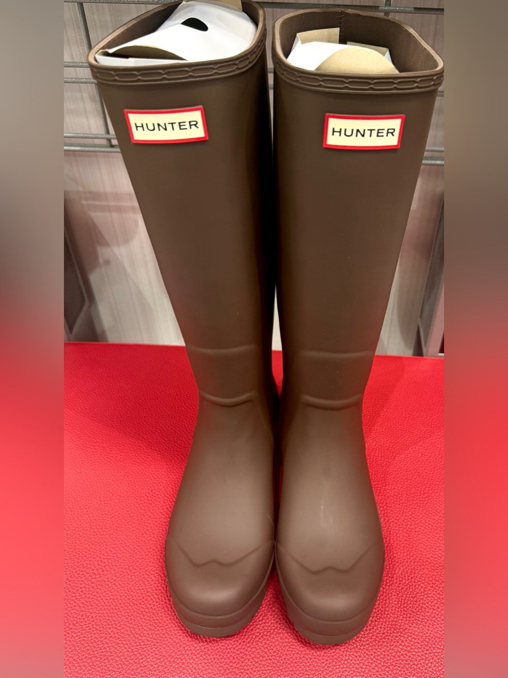 Hunter Original Tall Brown Waterproof Boots – Classic Knee High Rain Boots